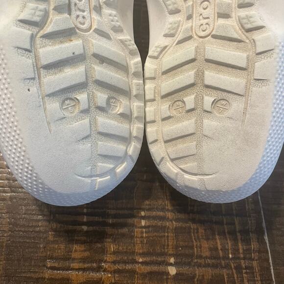 CROCS Classic Lined Clogs White With Gray Liner Size M/5 W/7 - Picture 10 of 11